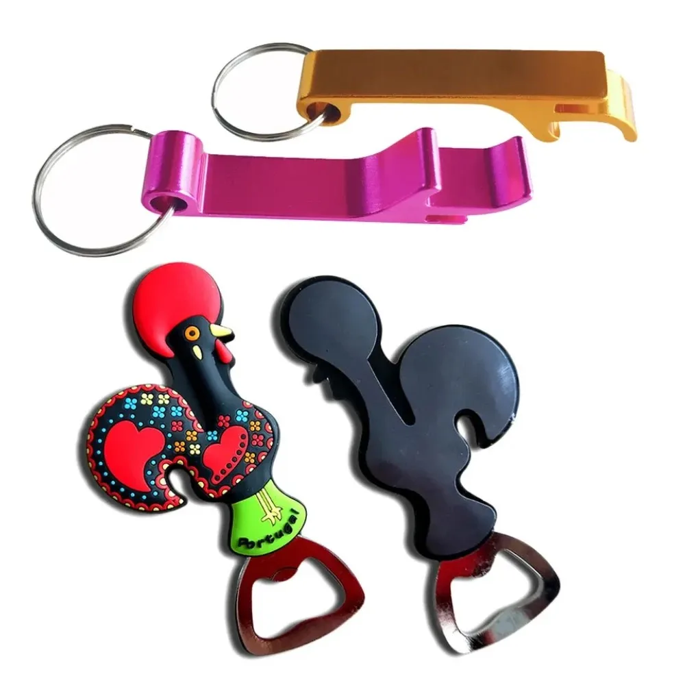 New Product Wholesale Price Souvenir Custom Design Epoxy Foil Rubber Customized Printing Wine Beer Bottle Opener Fridge Magnet