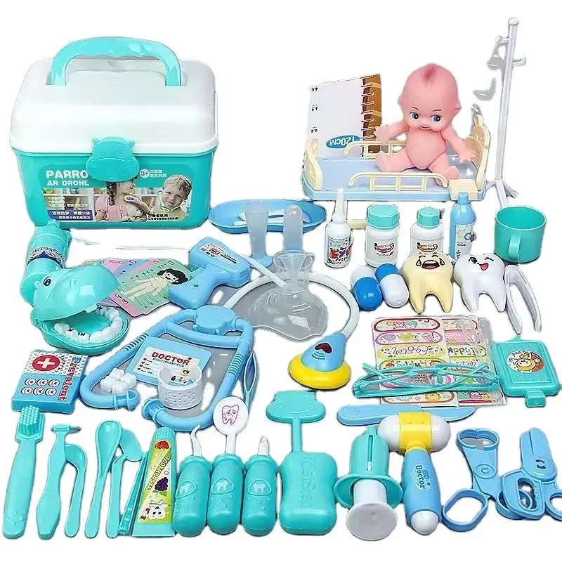 EPT 2024 New Kids Educational Preschool Role Pretend Play Medial Kit Set 38PCS Plastic Doctor Toys