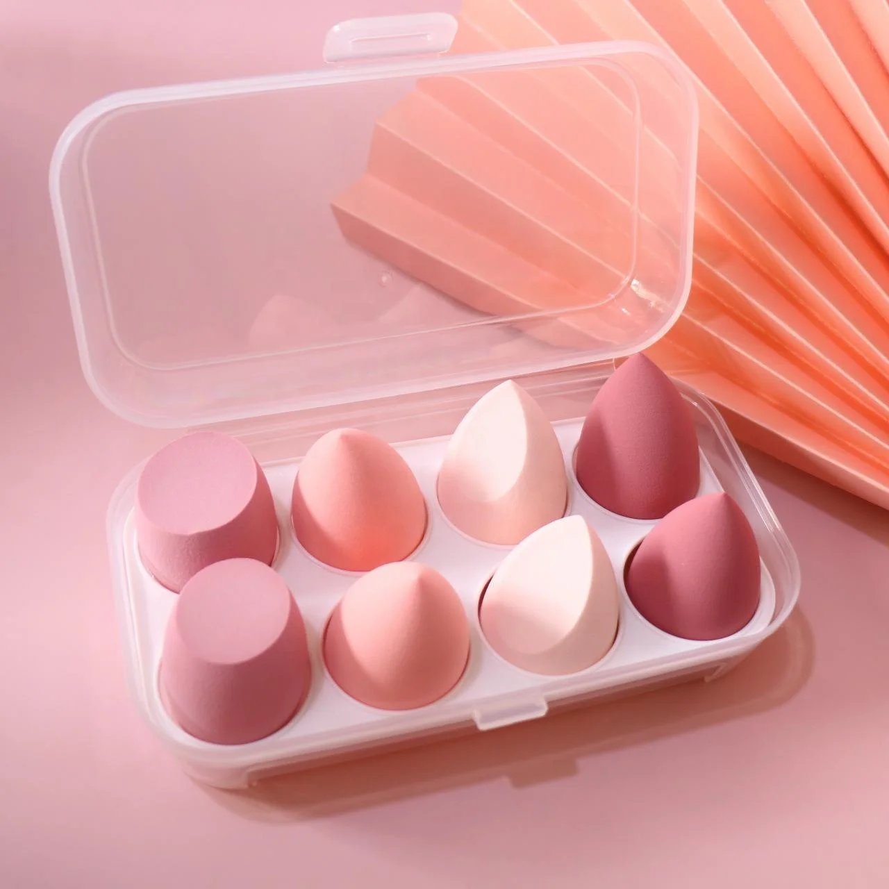 8 pcs 4pcs Purple Yellow Pink Green cosmetics blending Egg Latex Free  Make Up Beauty Makeup Blender Sponge Set