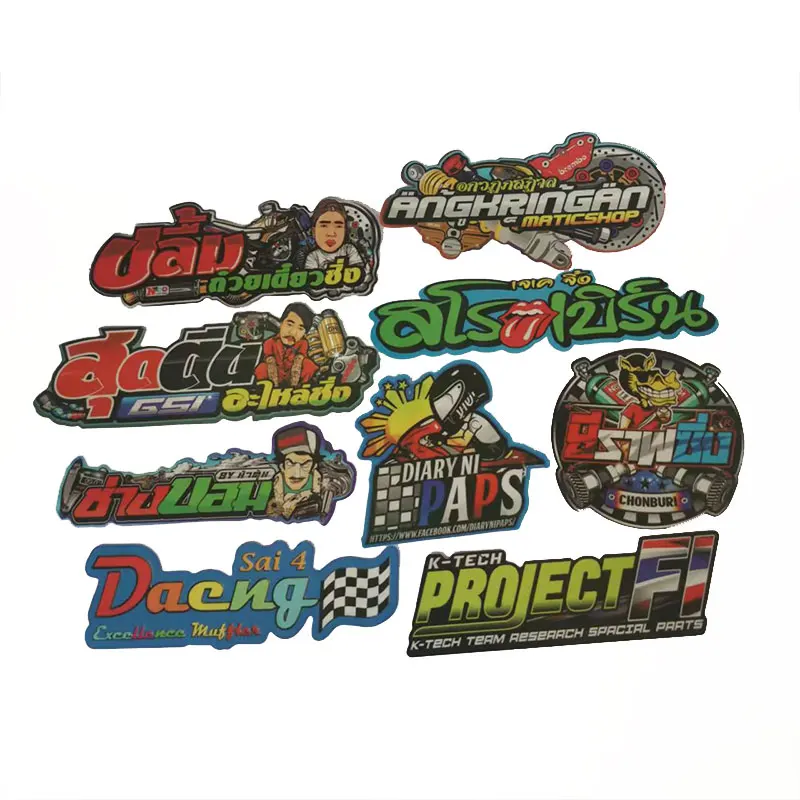 Brand printing Label PVC waterproof reflective pre cut vinyl stickers with logo custom