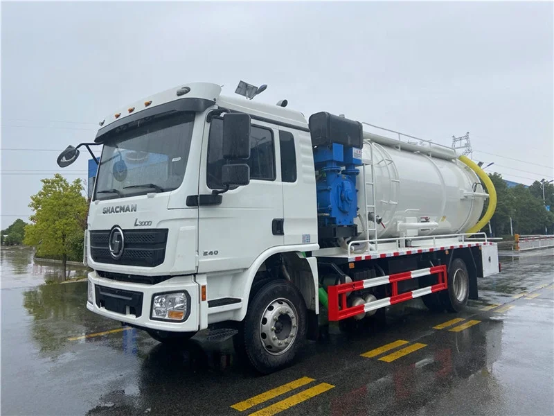High Power 10-15 cubic meters Cleaning vacuum suction truck for SHACMAN