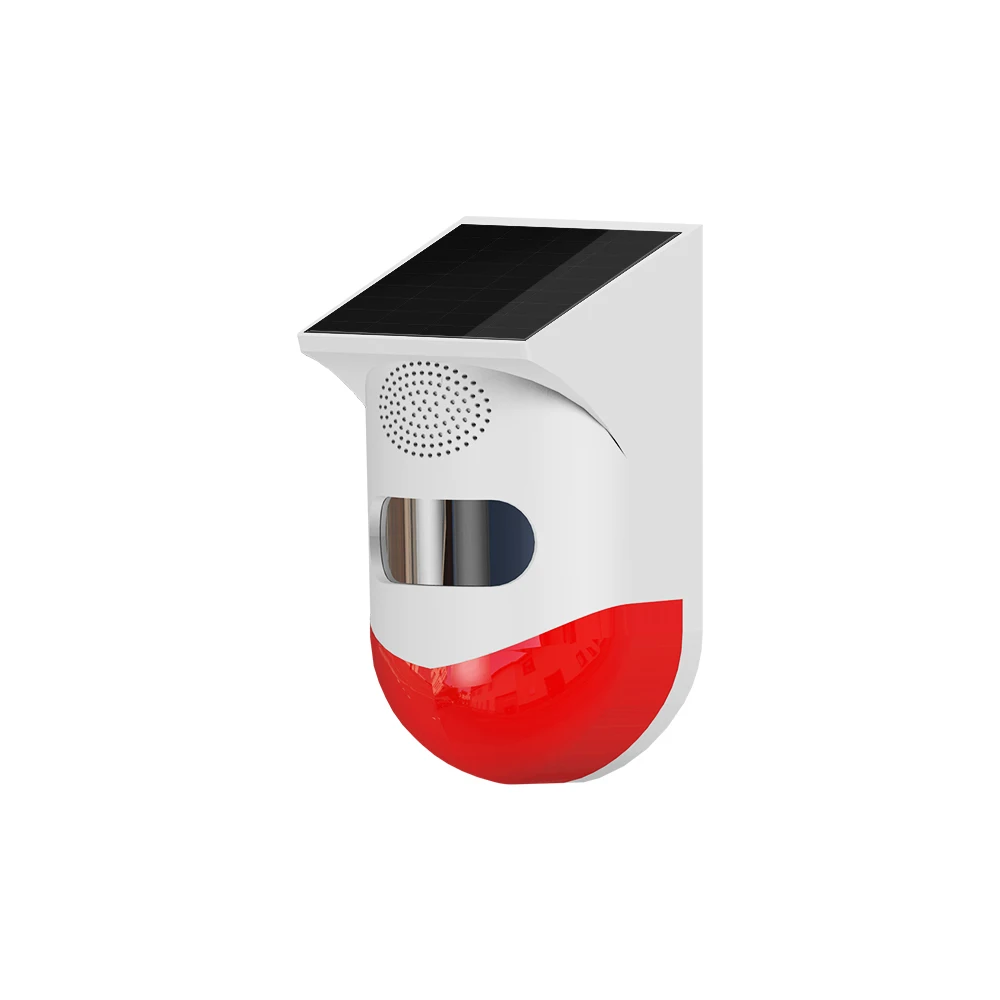 WIFI Tuya Smart Solar Power Siren With Strobe IP65 Waterproof Outdoor Loud Siren Built-in PIR Motion Sensor Detector Alarm