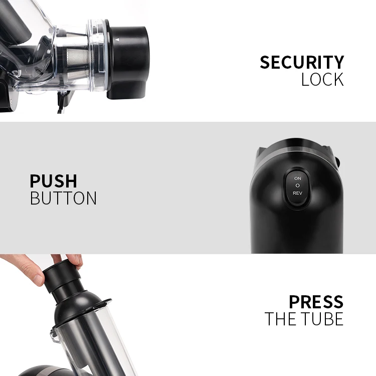 Cold Press Juicer Compact Single Serve Slow Masticating Vegetable and Fruit Juice Maker Squeezer Machine