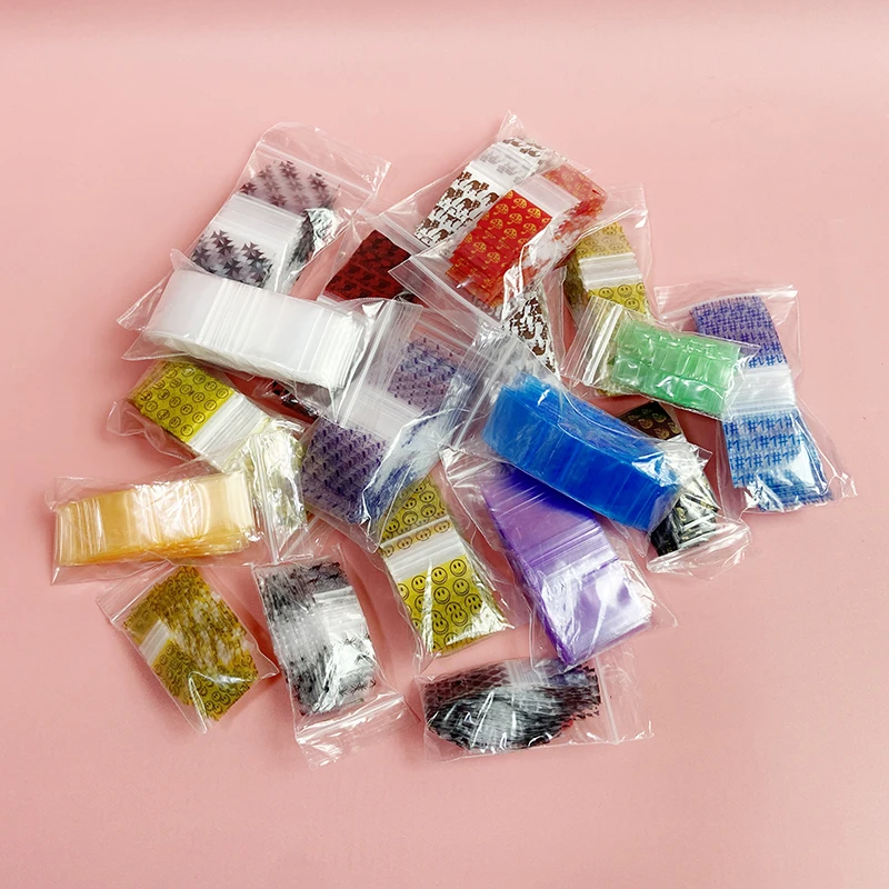 Mini Small Jewelry Pe Plastic Packaging Plastic Bag Small Grip Self Seal Earring Clear Zipper Bag Min Ziplock Zipper Pouch Bags