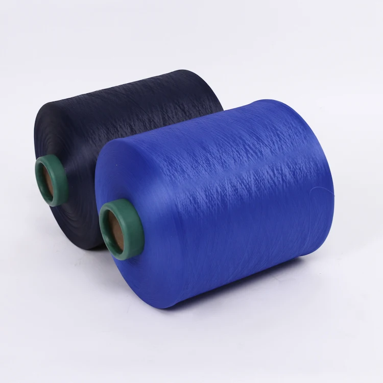Заводская Высококачественная нить из 100% полиэстера DTY 75D/36F, текстурированная переработка с сертификацией GRS для носков, джинсовой вязки