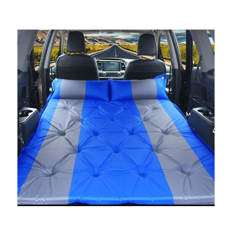 Custom PVC Foldable Camping Mattress Pongee Self-Inflating Sleeping Pad for Self-Driving Travelling Factory Custom Outdoor Use