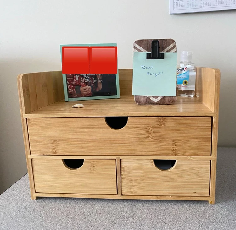 3-Tier Bamboo wood office desk storage organizer for Desk with Drawers