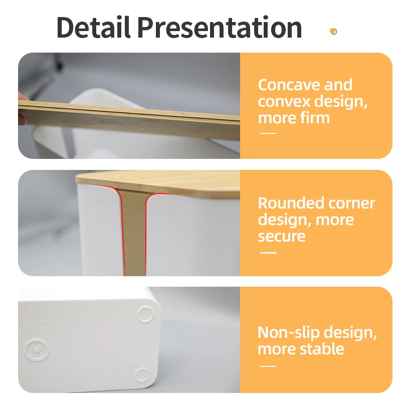 PRODIGY COB01 Cable Box Organizer cable Tidy Box bamboo Cable Storage Box
