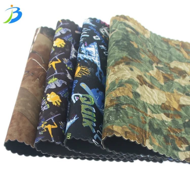 Jianbo Factory Custom 3mm 5mm SBR Wholesale Rubber Camo Printed Neoprene Rubber Fabrics For Sale