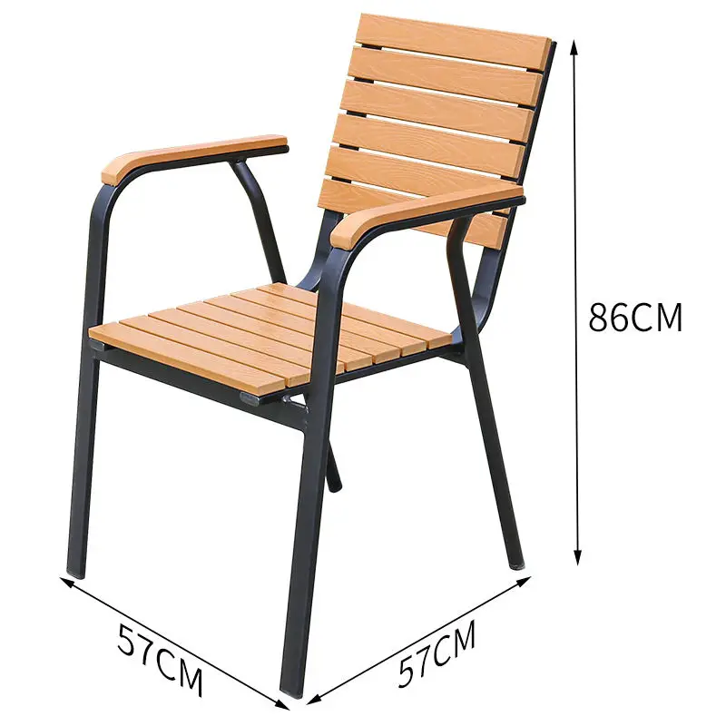 Furniture Table and Chair Set Leisure Plastic Wood Table and Chair Balcony Terrace Wooden Outdoor Open-air Catering Leisure