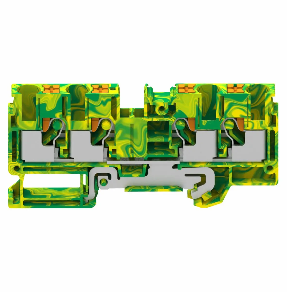 Ground/UK/Din rail GUV Push/Push-in/UK Spring Terminal Block (GUV6-104-PE)