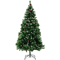 Customizable height Artificial PVC Christmas tree spray white top point pvc leaves indoor PVC Christmas tree