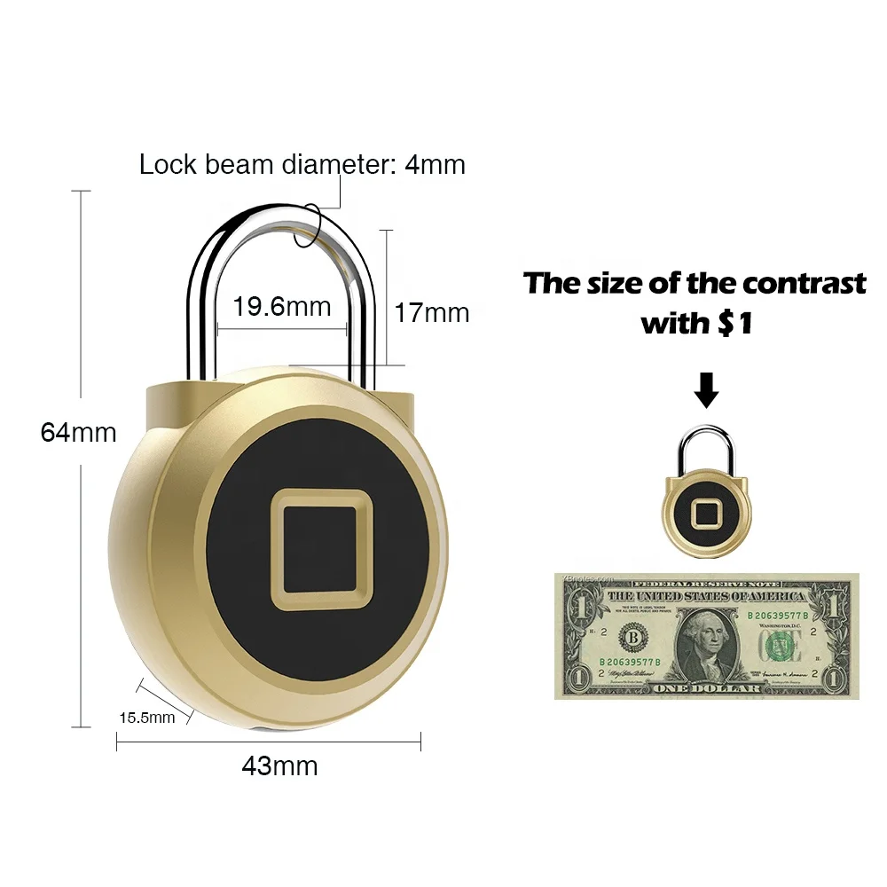 Smart waterproof finger print padlock P5 Elink Smart