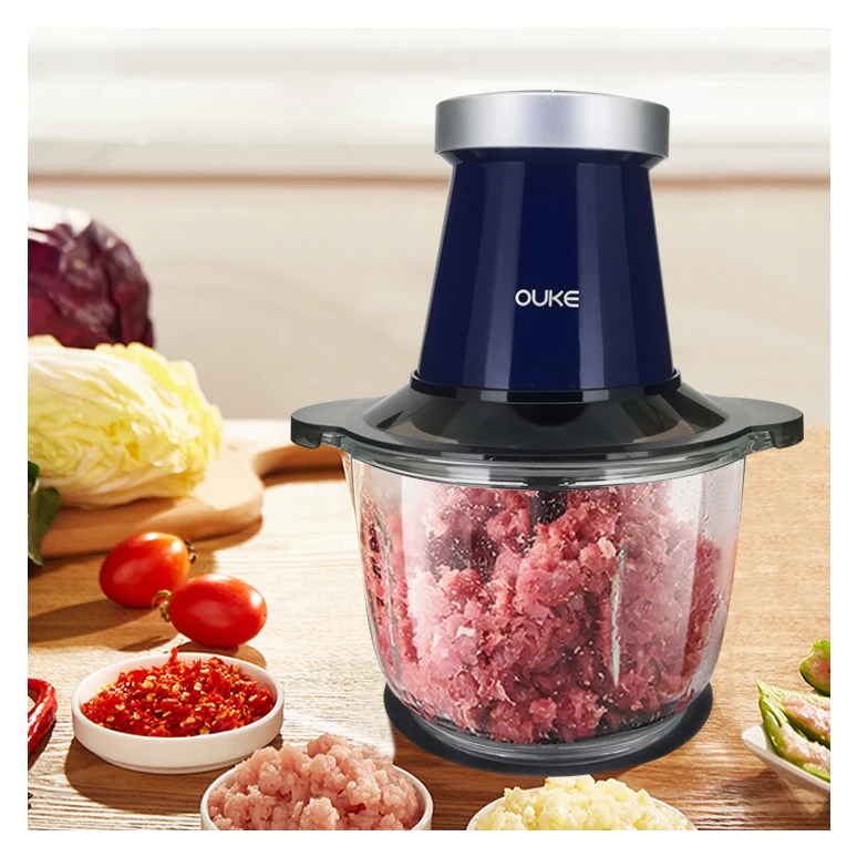 2022 Ouke 400W 2.0L стеклянный кувшин Многофункциональный кухонный комбайн Мясорубка Электрический измельчитель