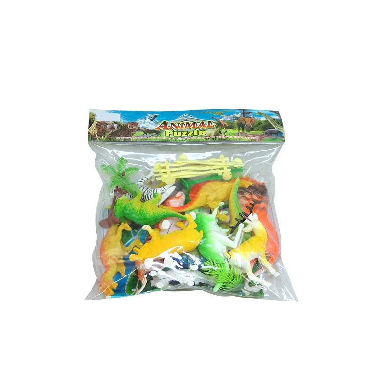 Mini plastic wild animal set promotion toys animal with dinosaur