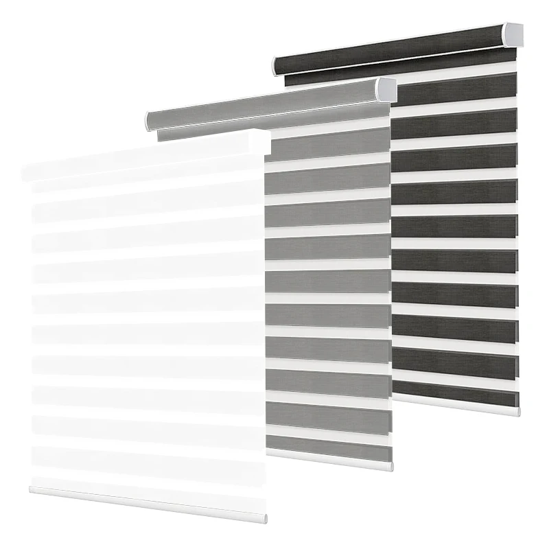 Smart Roller Blackout Double Layers Day and Night Wifi Control Motorized Electric Zebra Blinds
