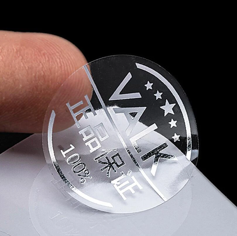 ZY0194C Custom Gold Foil Stamping Clear Logo Printed Transparent Circle Stickers Clear Round Sticker Printing Hot sale products