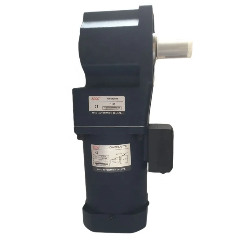 JSCC 200W индукционный мотор с шестеренчатым валом 100YS200GY38 прямоугольной твердой коробкой передач