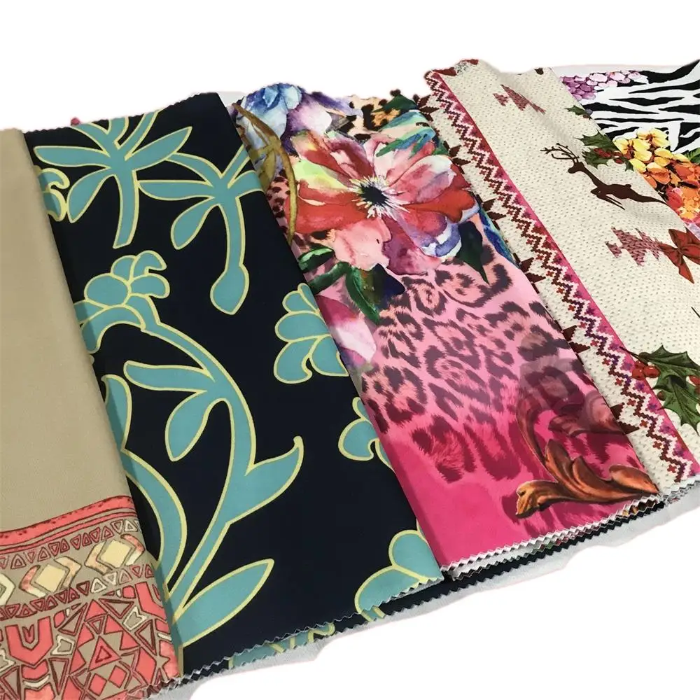New Design Custom Printed Poly Spandex Stretch Knitting Hijabs Voile Scuba Base Fabric For Clothing