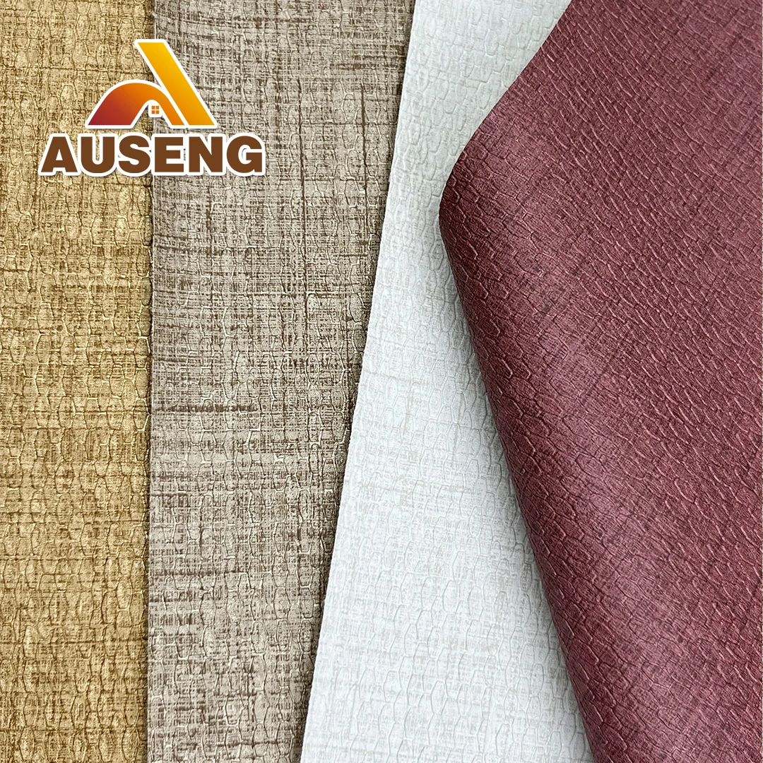 3D Design Contemporary Commercial Fireproof Vinyl Wallcoverings Waterproof Wallpaper Roll Fabric Backing For Office Building