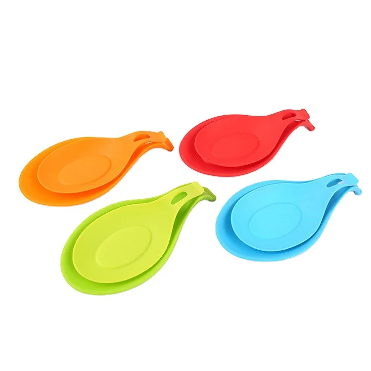 Жаропрочный большой размер силиконовая ложка отдых держатель кухонная лопатка держатель