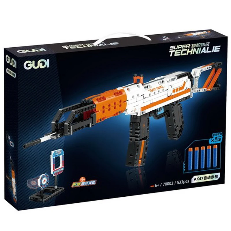 Barrett M82A1 AK47 Desert Eagle MP5 Assemble Gun Model Building Blocks Bricks Set with Soft Bomb Bullet Gun Toys for Boys Gift