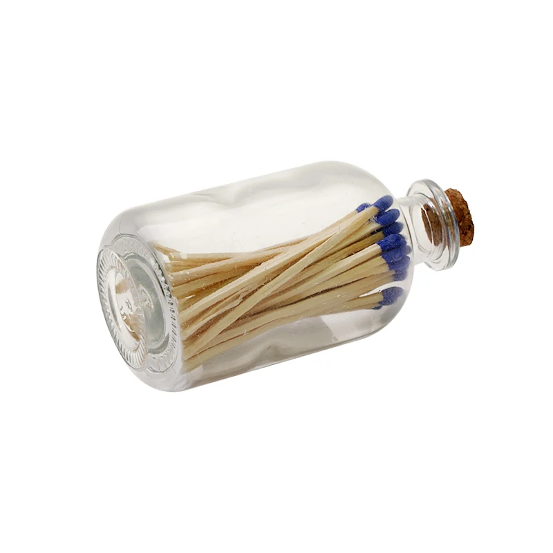 KDG Brand Decor Matches for Candles with Glass Jar 75mm Wooden Matches in Glass Jars