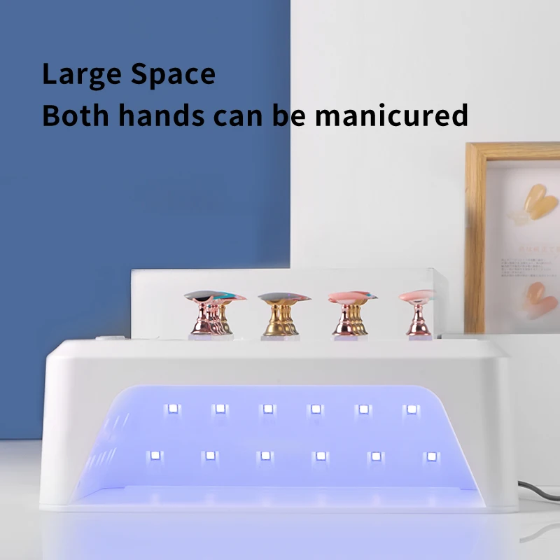 UV LED Nail Dryer 72W Gel Polish UV Lamp Set with 60 Beads Autor Sensor and 4 Timers LCD Display for Double Hands