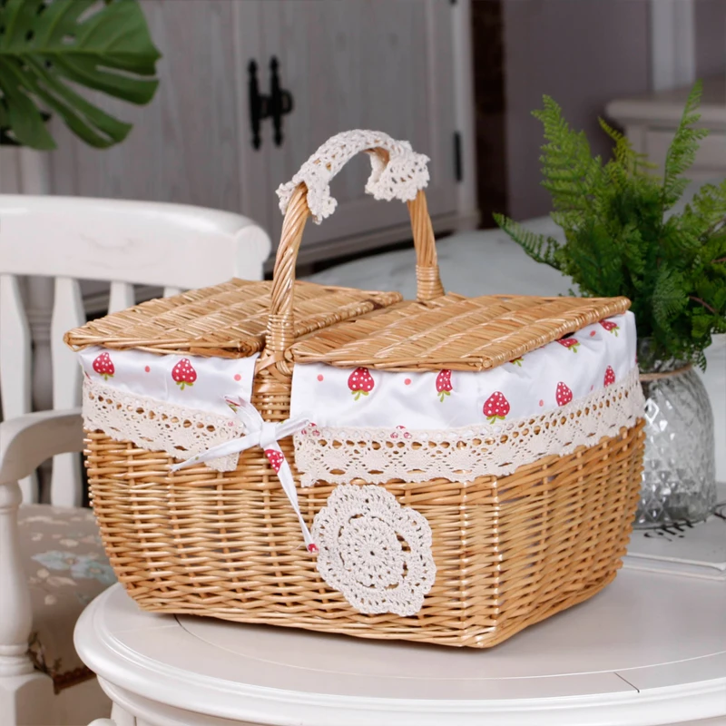 Simple Storage Bins Box Storage Tote Weave Basket Plastic Rattan Wicker Storage Basket