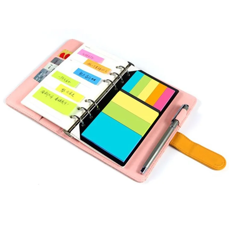 Beauty Custom Loose-leaf Binder Spiral Wire Notebook Printing Memo Pad Type It Posted Sticky Notes Notepad Set
