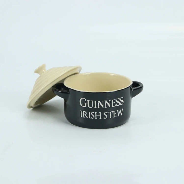 Porcelain Set  Pot And Food Nordic Hot Double Ear Handle Lid Bowls Ceramic Soup Bowl