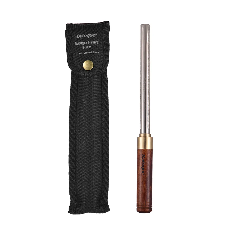 Guitar Fret Dressing Metal File with 3 Size Edges Wooden Handle