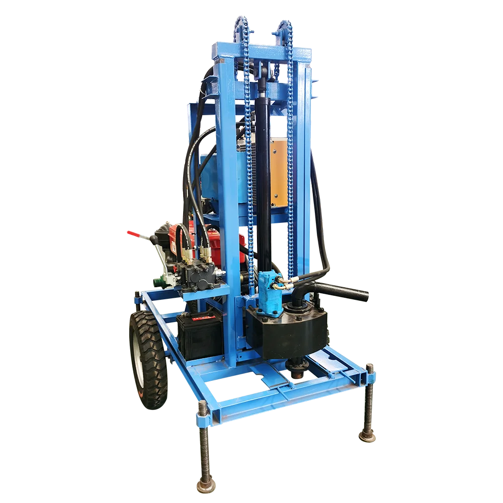 22HP 120m 150m 180m Portable Water Hole Drilling Machines Diesel Engine Hydraulic Drilling Rig