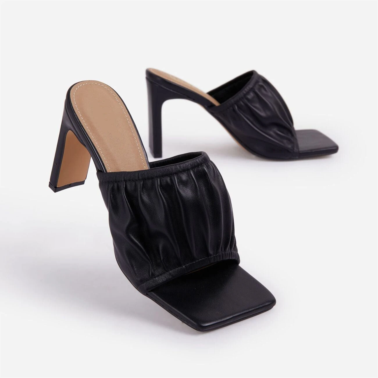 
Square Toe Talons Haut Sexy Escarpins Mules Trendy Ladies Sandal Shoes Heels 2020 