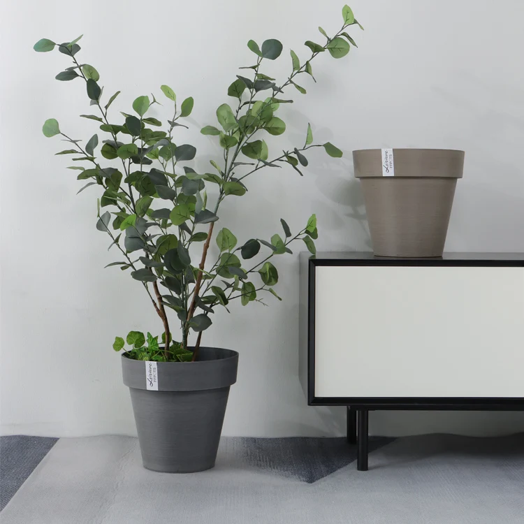 Wholesale Garden Suppliers Plastic Luxury Tall Self Watering Plant  Vase Wire Drawing Flower Pot & Planters For Home Decor