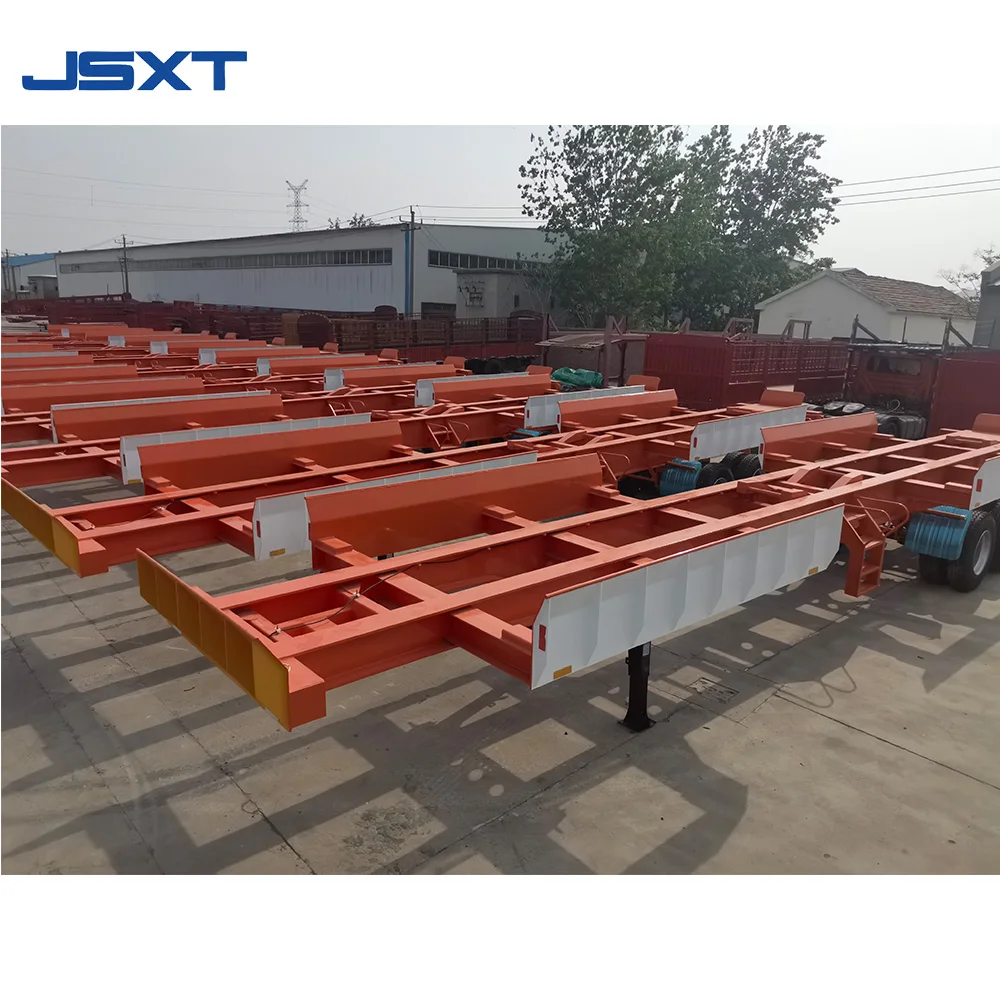 2 Axle Terminal Skeleton 20ft Container Port Transport Truck Semi-Trailer