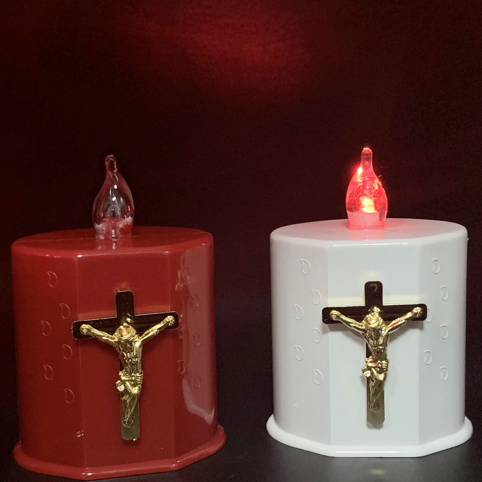 
Waterproof LED grave candle cemetery candle eternal light with batteries flicker effect 