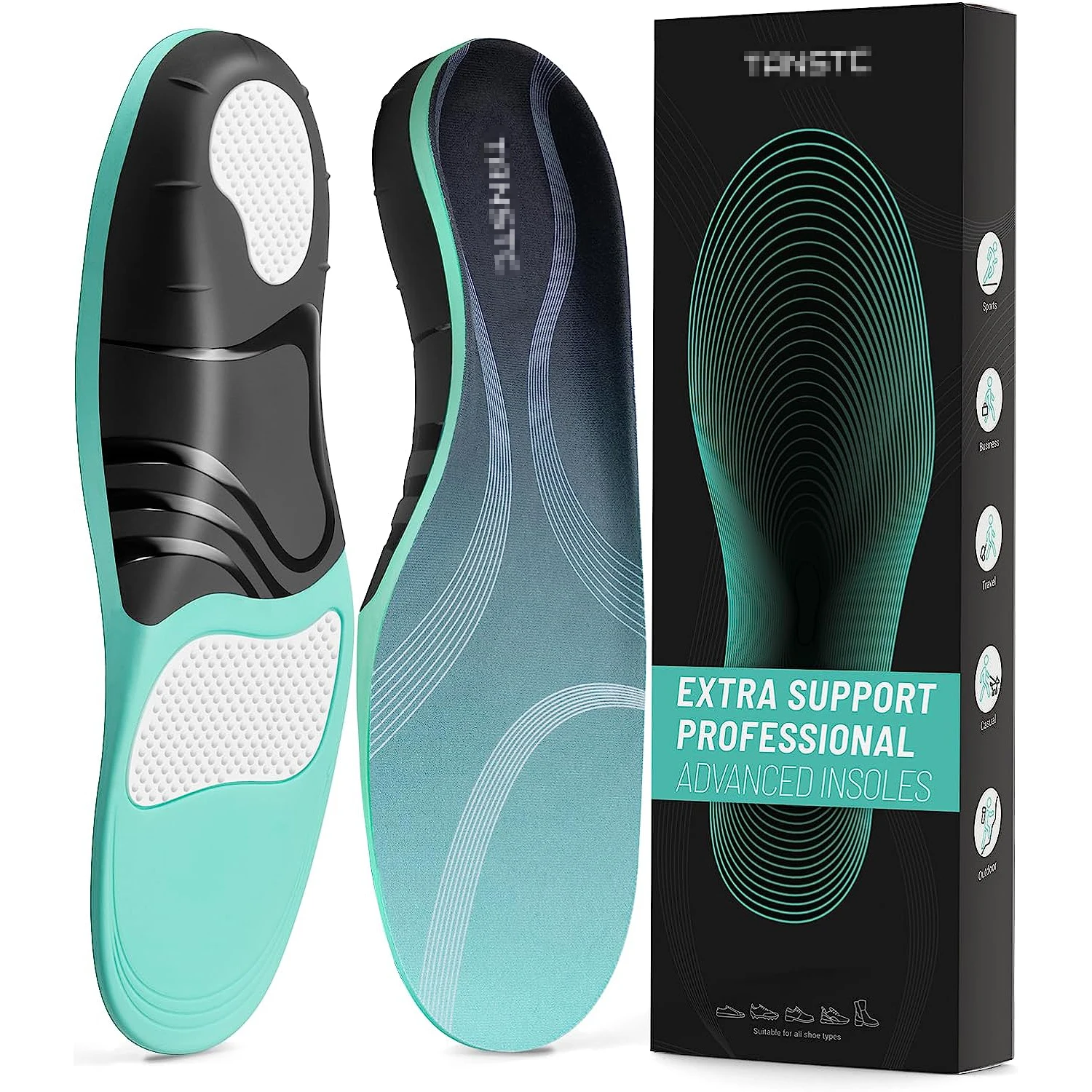Heavy Duty Support Insoles High Arch Support Plantar Fasciitis Pain Relief Insole Orthotics Over-Pronation Corrective Inserts