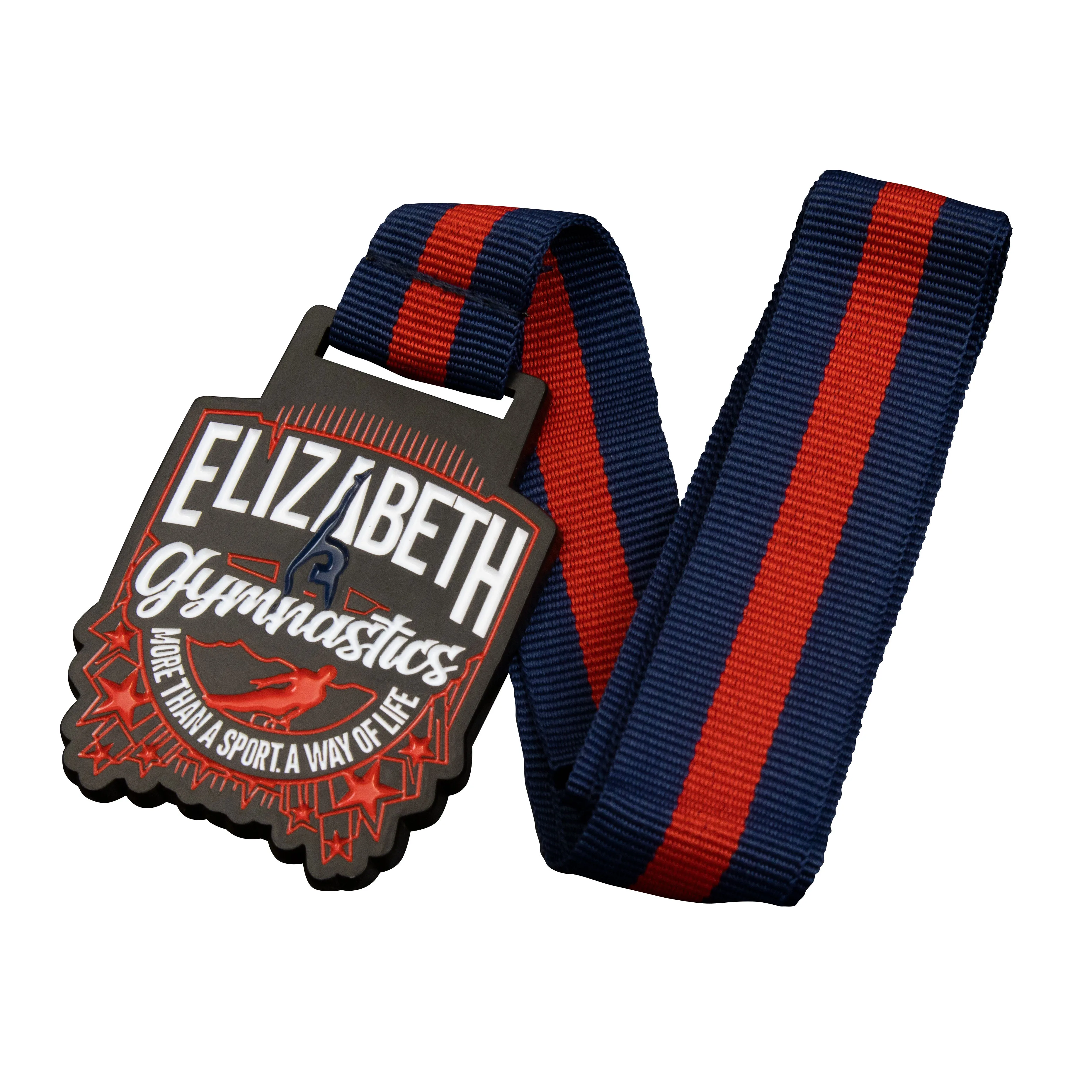 Personalized metal graduation medals cheerleading lacrosse pickleball tournament medals with lanyard no minimum.