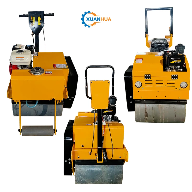 Горячая Распродажа вибрирующий ручной Вибрационный пешеходный ролик двойной барабанный дорожный