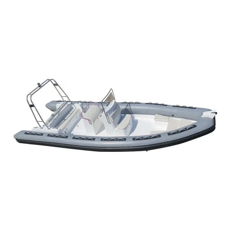25ft Heavy Duty PVC/hypalon RIB750 Deep V Fiberglass Hull Inflatable Boat With Center Console, seat and SS roll bar
