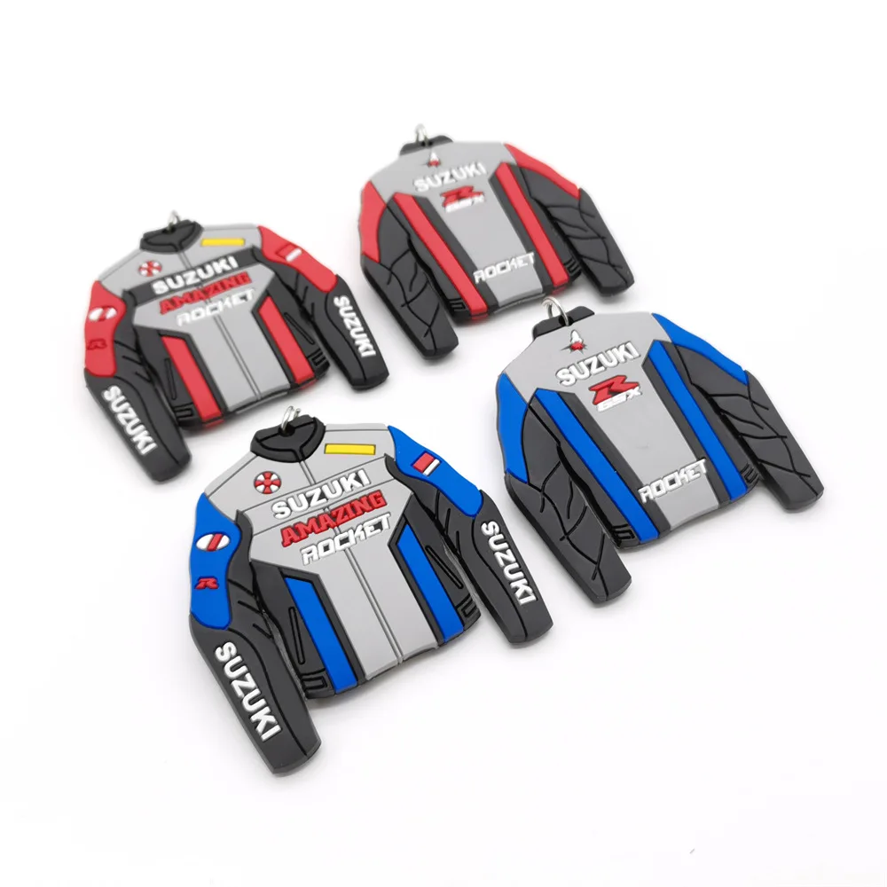 double sized soft pvc custom pendant keychain creative promotion gifts motorcycle hamlet racing suit  keychain
