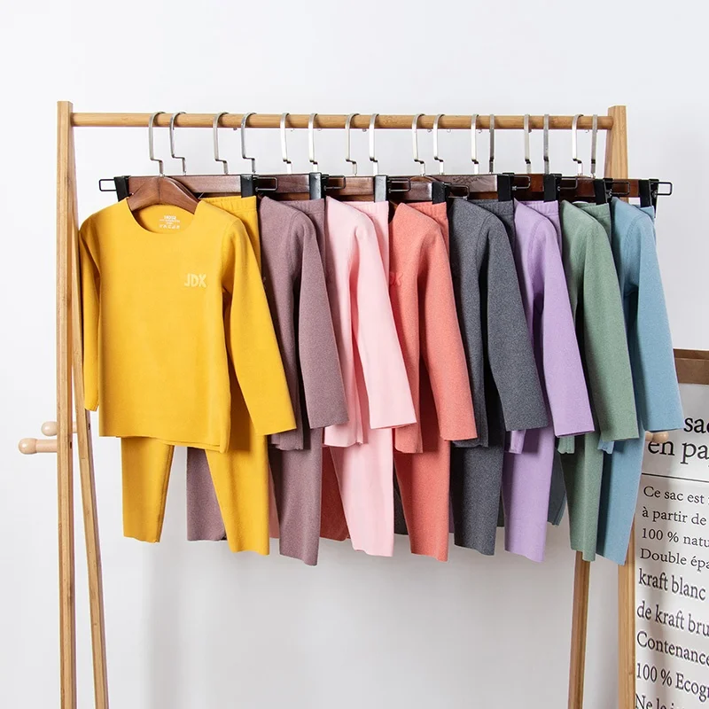 4 Stitches And 6 Threads Seamless Set Manufacturing Of Children Clothing Baby Boys Warm Pajamas In Winter Girls Sleepwear