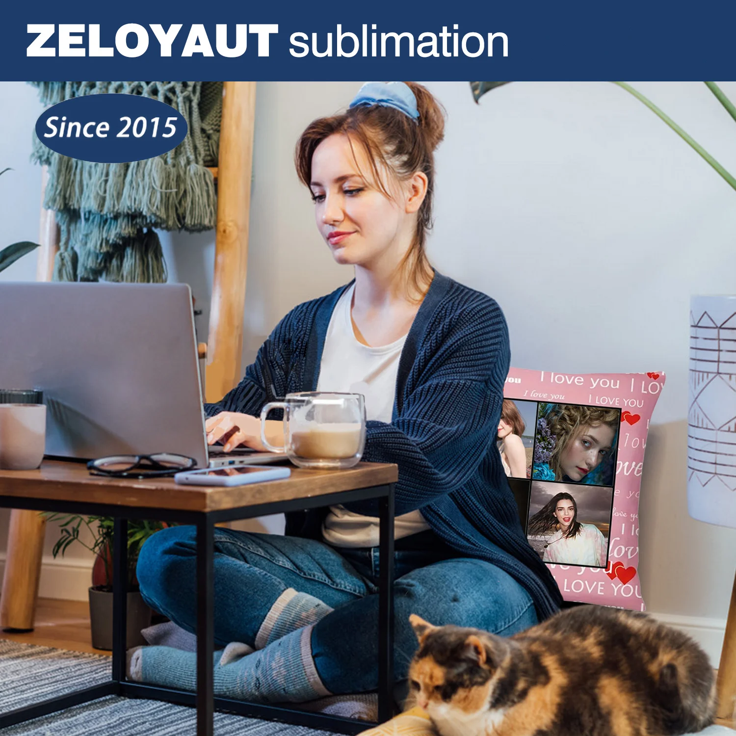 ZELOYAUT wholesale sublimation blanks, love pillowcase square throw cushion pillow covers for home hotel living room diy.