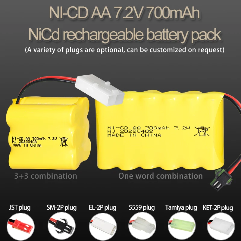 Factory rechargeable cell nicd AA 700mAh 7.2V kids toy truck vehicle car toys battery for motorcycle