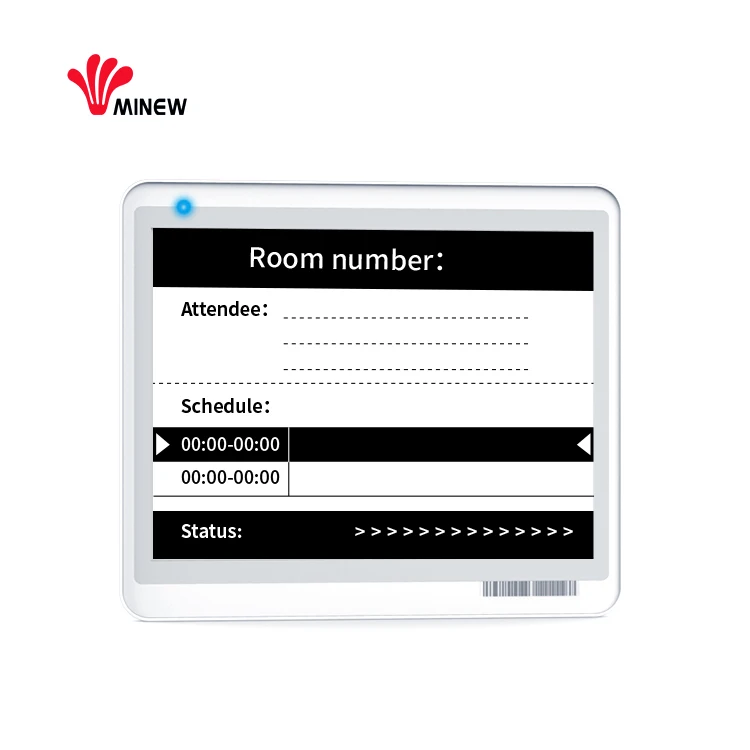 Minew 5.8 inch electronic ink display electronic nameplate conference table name card for the meeting room door plate