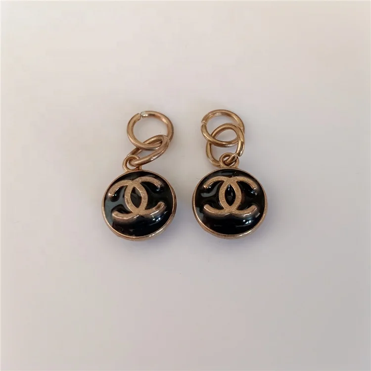 circular round ring with double-H M F G C English alphabet letter metal zipper slider puller pendant head pull parts