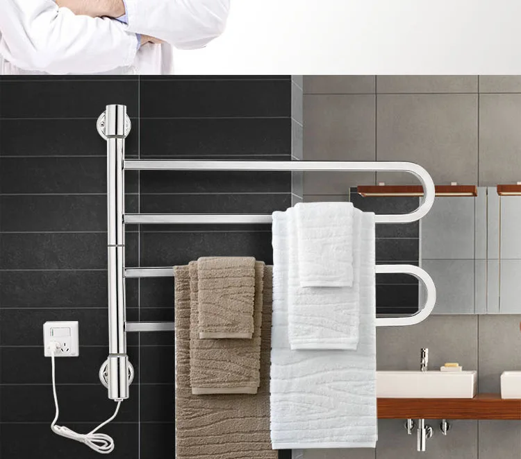 Electric heated towel rack wall-mounted electric heated towel rack stainless steel towel rack bathroom accessories   B2