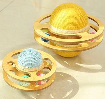 Cat Digging Fun Toy Sisal Wheel Track Amusement Disk Spherical Tumbler Wear resistant Cat Scratch Board Cat Toy