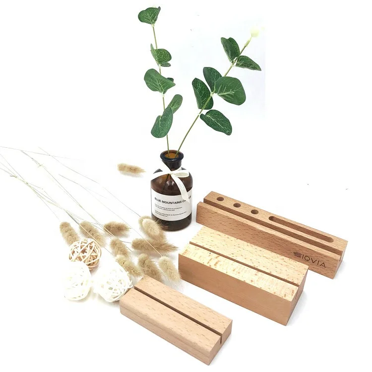 Price Tickets Base Support Desktop Display Card  Acrylic  Menu Wooden Base Holder